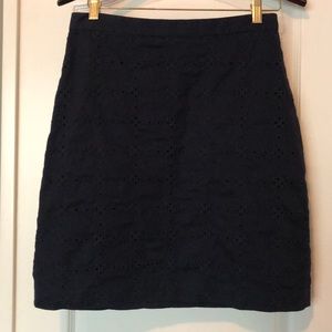 Ann Taylor Navy Eyelet Skirt